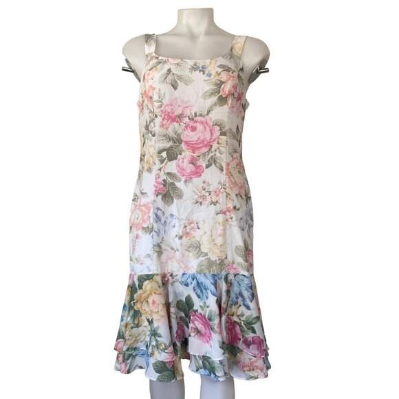 Vintage Handmade 80s 90s Floral Dress Set with Blazer - Picture 1 of 12